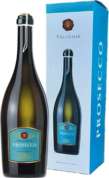 Вино ігристе Villa Italia Prosecco Frizzante Spago біле сухе 0.75 л  у подарунковій упакоці (4740158009161)