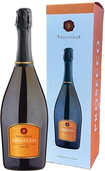 Вино ігристе Villa Italia Prosecco Spumante Extra Dry біле сухе 0.75 л у подарунковій упакоці (4740158009154)