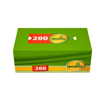 Салфетки косметические Ecolo двухслойные 200 шт