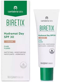 Матуючий флюїд з тоном для шкіри з акне SPF 30 Biretix Cantabria 50 мл.