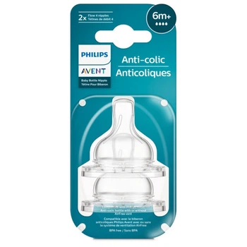 Силиконовые соски Philips Avent Anti-Colic от 6 месяцев, быстрый поток, 2 шт. SCY764/02 (8710103996781)