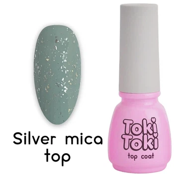 Топ без липкого шару прозорий з сріблястими блискітками Silver Mica Toki Toki, 5 мл