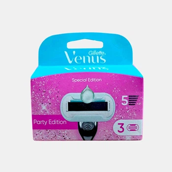 Картриджі змінні для гоління жіночі (леза касети) Venus Extra Smooth Party Edition 3 шт.