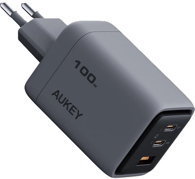 Ładowarka sieciowa AUKEY PA-C5 Comet Mix 3 100W GaN USB-C PD Dark Grey (689323788217)