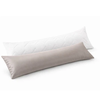 Подушка длинная IDEIA 40x140 - Nordic Comfort Plus для сна и отдыха с молнией и наволочкой серая