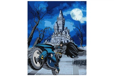 Набор для росписи 40x50 см KHO8709 "Batman: Batcycle" с красками металлик extra Ideyka