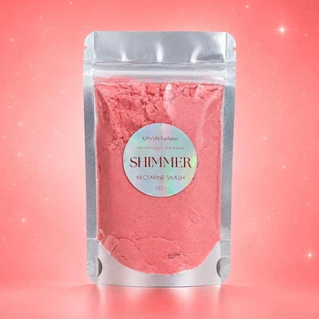 Пудра для ванни шипуча "Nectarine Splash"шиммер з перламутром Червона 130 г