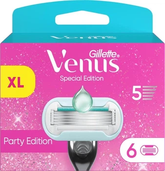 Картриджі змінні для гоління жіночі (леза касети) Venus Extra Smooth Party Edition 6 шт.