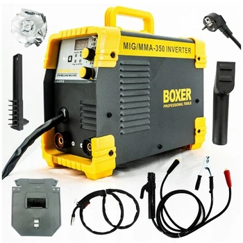 Зварювальний інвертор Boxer SR-2008 350А для MIG-MAG-MMA-TIG робіт цифровий дисплей синій 10.35 кВА професійний апарат для металу