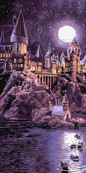 Картина по номерам Ideyka Harry Potter Прибытие в Хогвартс с красками металлик extra 40x80 см (4823104396079)
