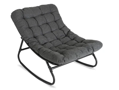 Мягкое кресло-качалка MEBEL ELITE AURORA ME.AURORA/P/T/FW серого цвета интерьерное кресло для отдыха