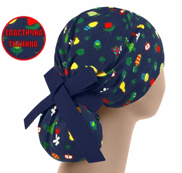 Медична шапочка жіноча PonyTopHat універсальна трикотажна принт Черепашки