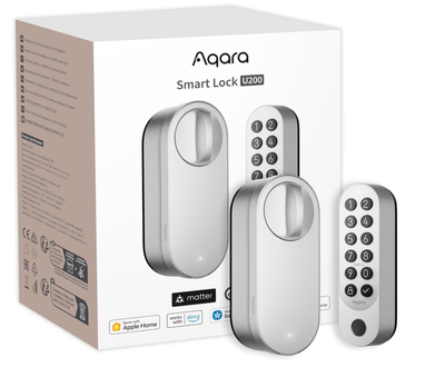 Умный дверной замок Aqara Smart Lock U200 с Apple Home Key, отпечатком пальца и клавиатурой, серый