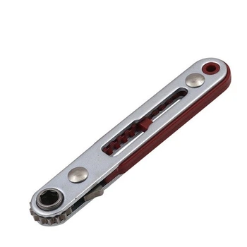 Мини-трещотка Flat для бит 1/4" плоская, магнитный держатель, реверс, 2 бита в комплекте