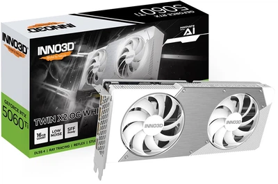 Видеокарта Inno3D GeForce RTX 5060 Ti 16GB TWIN X2 OC WHITE (N506T2-16D7X-191073W)