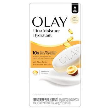 Мило Olay Ultra Moisture Beauty Bar з маслом ши та вітаміном B3 6х90 г