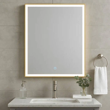 Дзеркало Аква Родос Luce 27430 з LED-підсвічуванням 600х700 мм, золото