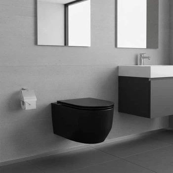Унітаз підвісний Devit Art 3.0 3030140B безобідковий з кришкою soft-close, Vortex Flush, чорний мат