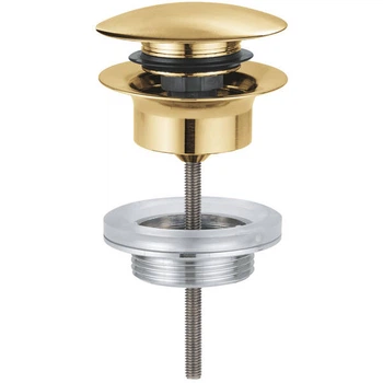 Донний клапан для раковини Grohe 65807GN0 клік-клак, брашоване золото