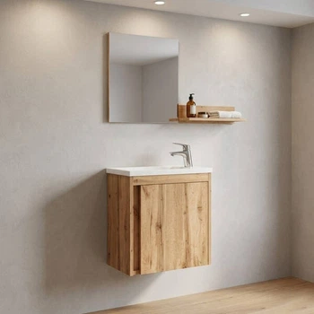 Тумба з раковиною Devit Small 063050O, 50 см, дуб