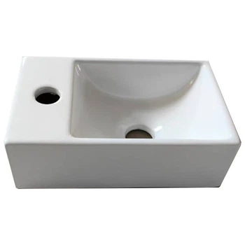 Раковина Devit Linea 180300L підвісна/меблева 300х180 см, 1 отвір під змішувач зліва, білий глянець