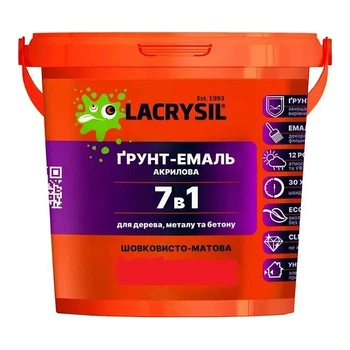 Ґрунт-емаль для дерева, металу та бетону Lacrysil RAL 7035 сірий 2.5 кг