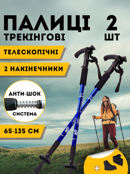 Палки для скандинавской ходьбы похода в горы спортивной прогулки треккинга хайкинга пожилых скандинавские треккинговые телескопические алюминиевые 2 шт Hechpro АН3924