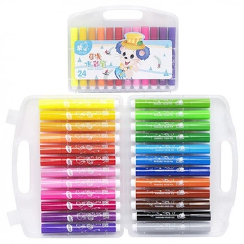 Набор фломастеров "Water color pen" 229-24(Blue) 24 цвета, в пластиковом боксе