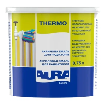Глянсова акрилова емаль для радіаторів AURA Luxpro Thermo 0.75 л