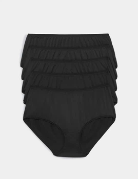 Набор трусиков из микрофибры Marks&Spencer миди High rise shorts 12(40) 5 шт black 0243