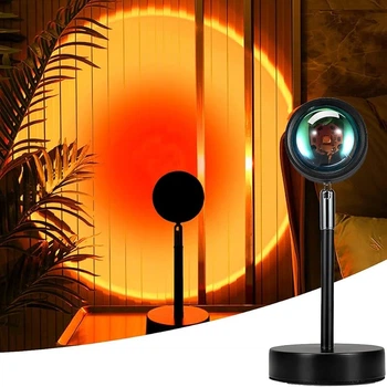 Проекционная LED лампа Sunset Lamp Mydethun 180° RGB USB - ночник, лампа для фото, TikTok свет