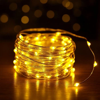Гирлянда Роса 200 м 2000 Led 8 режимов от розетки Теплый белый G169-200