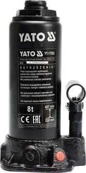 Домкрат гидравлический бутылочный YATO, 8 т, 230–457 мм