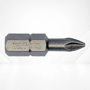 Бита Pozidriv PZ1 25 мм из высококачественной инструментальной стали с посадкой HEX 1/4" для монтажных работ YATO YT-04702