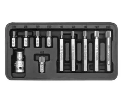 Набор отвёрточных насадок YATO SPLINE, 30/75 мм, адаптер 1/2", 15 шт.