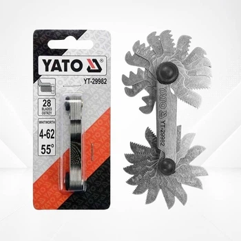 Гребенка для проверки резьбы Whitworth 4–62 TPI YATO YT-29982 28 лепестков