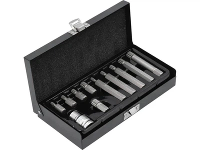 Комплект бит Spline M5–M12 11 шт CrV 6150 с переходником 1/2" для трещотки YATO YT-0415
