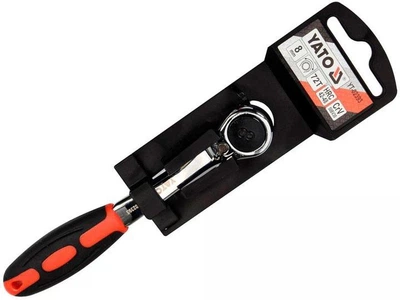 Трещотка YATO HEX8 с изогнутой конструкцией и прорезиненной ручкой 72T YT-02393