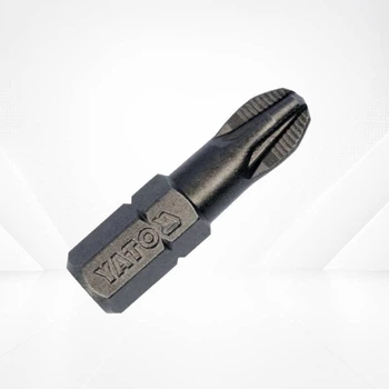 Бита Pozidriv PZ3 25 мм из инструментальной стали с посадкой HEX 1/4" YATO YT-04722, в упаковке 10 шт.