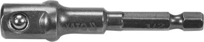 Переходник-держатель для торцевых головок HEX 1/4" на квадрат 1/4", длина 70 мм, из хромованадиевой стали Cr-V YATO YT-04627