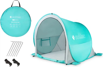 Пляжний намет Outtec саморозкладний садовий намет-ширма SunGuard UV50 Бірюзовий (5907766662808)