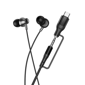 Дротові навушники HOCO M119A Mia universal earphones with microphone Type-C 3.5mm Black