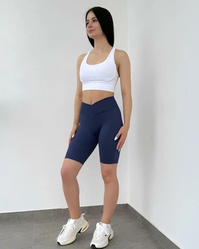 Женские велошорты спортивные V-Shape с Push-Up эффектом для фитнеса повседневной носки Синий L (VVP3L)