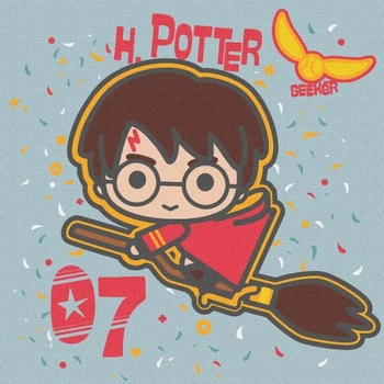 Картина по номерам "Harry Potter, Гарри Поттер: Полет на метле" 25х25 см Комбинированный Разноцветный (298643)