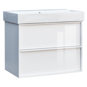 Тумба з раковиною Devit Quadra 083070W, 70 см, біла глянцева