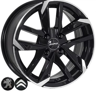 Replica BK5788 BP Citroen R16 W7 PCD4x108 ET25 DIA65.1 Black Polished