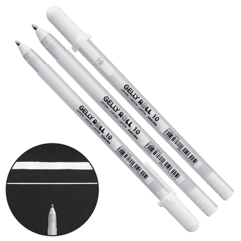 Ручка гелевая Белая 10 BOLD (линия 0.5mm) Gelly Roll Basic Sakura