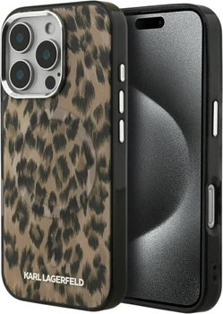 Etui na smartfon Karl Lagerfeld IML Leopard Pattern MagSafe do Apple iPhone 16 Pro Max Brown (KLHMP16XHDLEOICW)