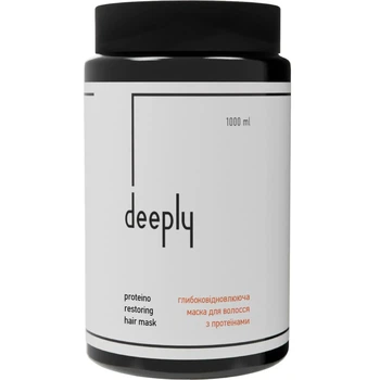 Маска deeply proteino restoring hair mask з протеїнами для інтенсивного відновлення волосся, 1000 мл