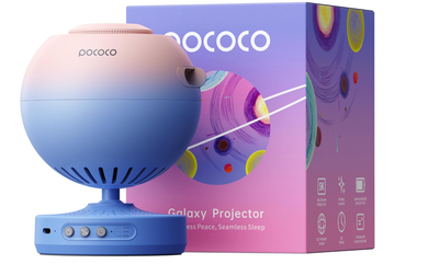 POCOCO Galaxy Star Projector Проектор звездного неба с оптическими дисками, домашний планетарий LED ночник PinkBlue